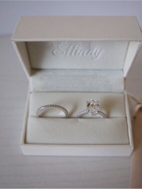 .925 Sterling Silver Bridal Set 3.5ct Elongated Oval Engagement Ring Set -size 8